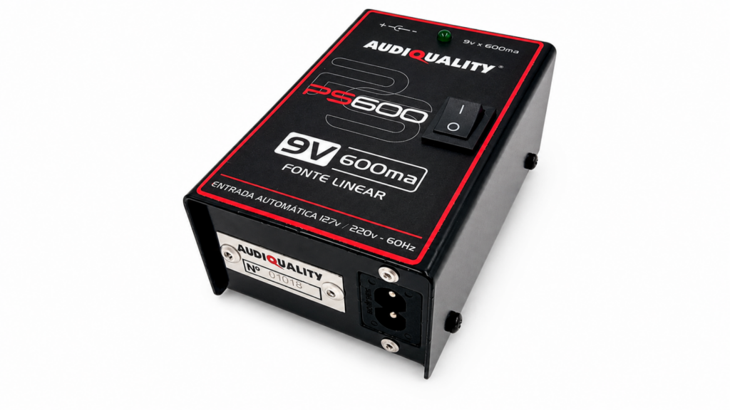 Fonte linear PS600 AudioQuality para pedais e pedaleiras 9V