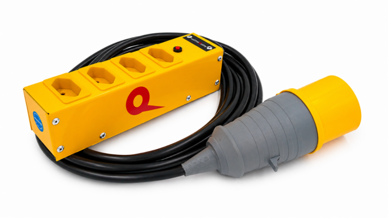 Régua R4-COLOR 127V AudioQuality com acabamento amarelo e quatro tomadas NBR