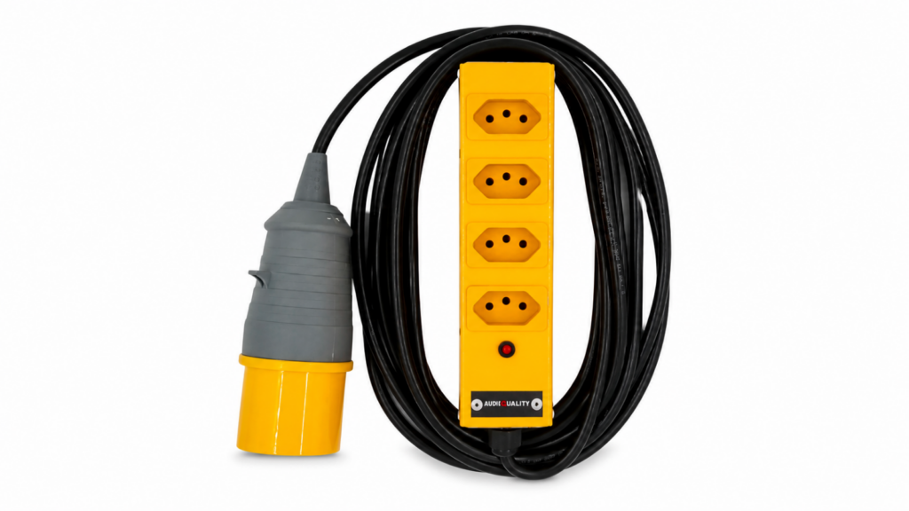 Régua de energia 127V R4-COLOR AudioQuality com cabo de 5 metros e plug industrial 32A