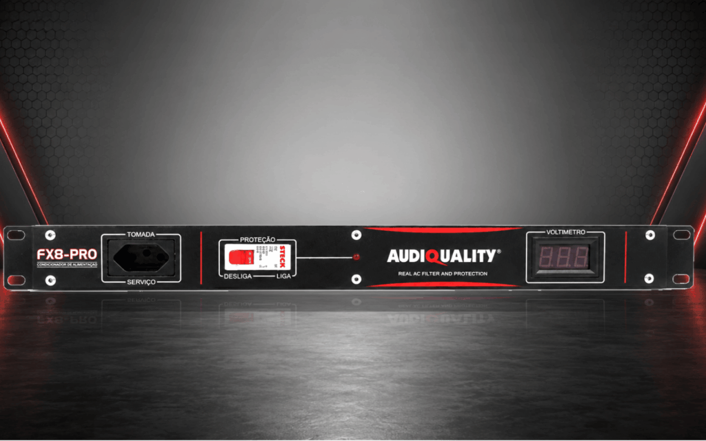 Condicionador Rack AudioQuality para proteção elétrica em formato rack
