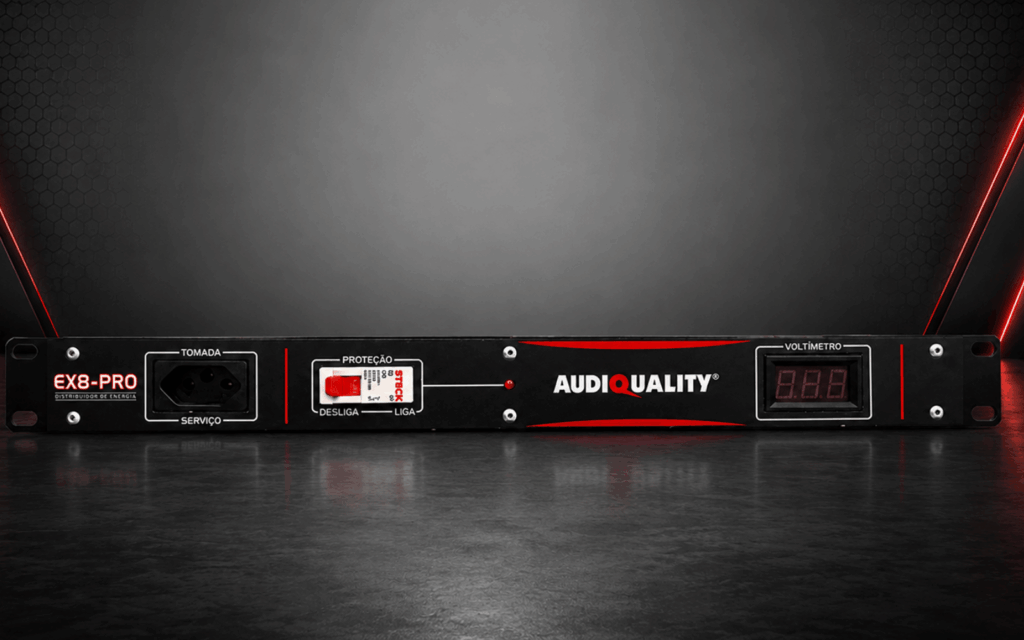 Distribuidor Rack AudioQuality para distribuição profissional de energia