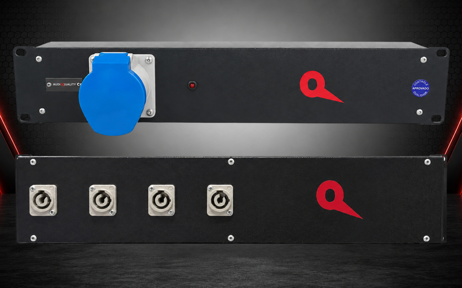 Distribuidor rack PowerCon DRP-20A AudioQuality com 4 saídas PowerCon cinza 20A